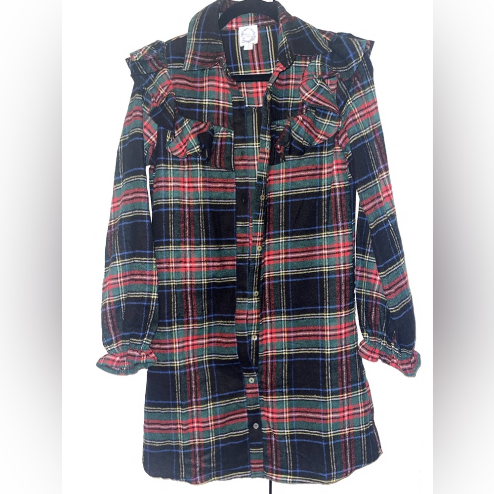 Francesca’s plaid ruffle dress